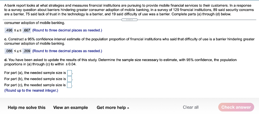 Part A/B Just part D please A bank report looks