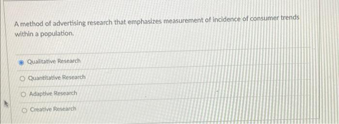 A method of advertising research that emphasizes