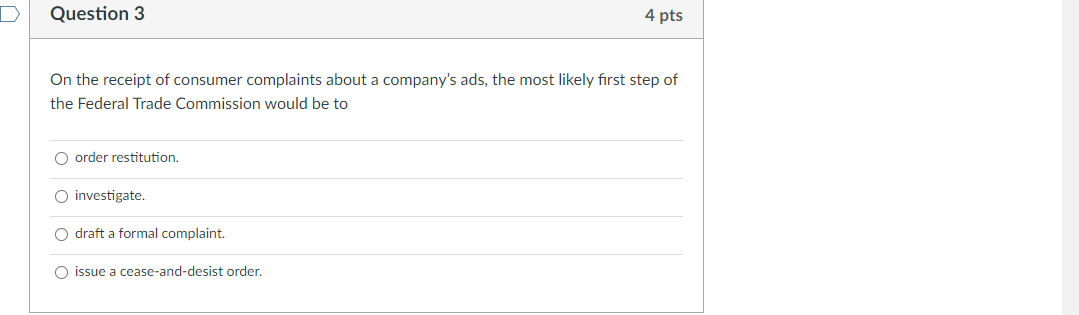 D Question 3 4 pts On the receipt of consumer