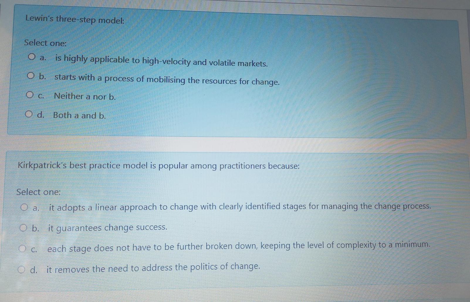 organizational change management Lewin's