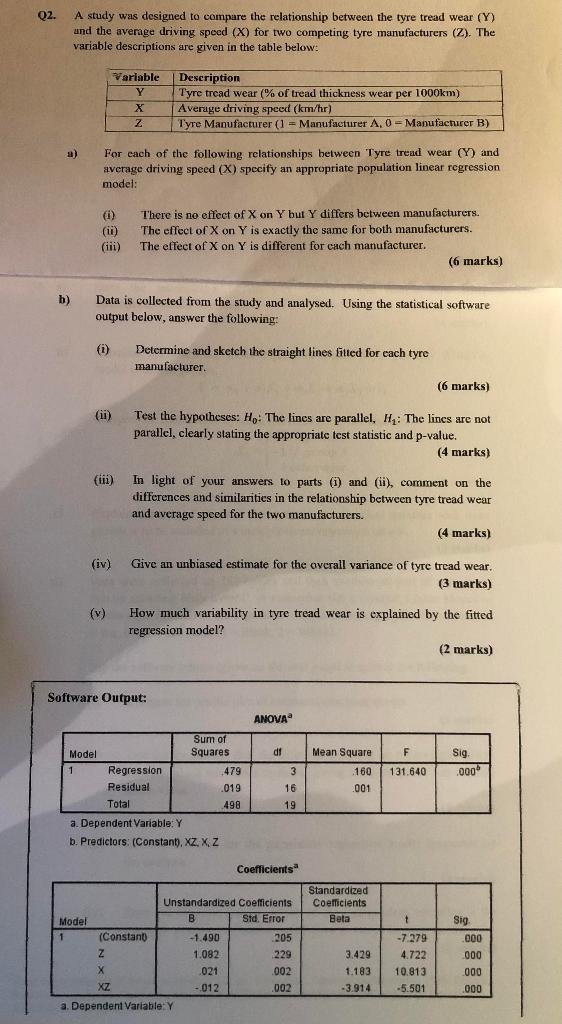 Q2. A study was designed to compare the