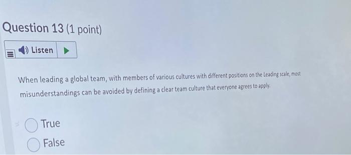 Question 10 (1 point) 1) Listen Which of the