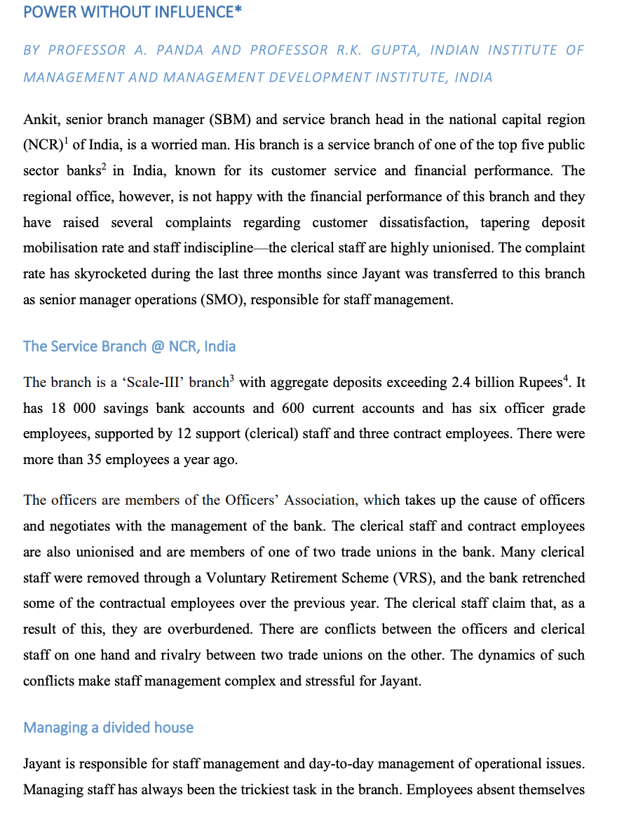 Part 2: Case Study (20 marks) Use the case Power