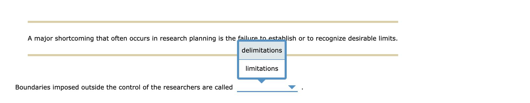 A major shortcoming that often occurs in research