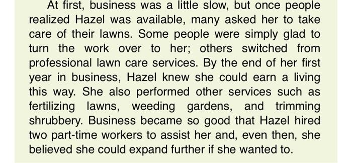 CASE HAZEL Hazel had worked for the same Fortune