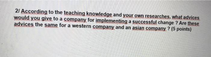 21 According to the teaching knowledge and your