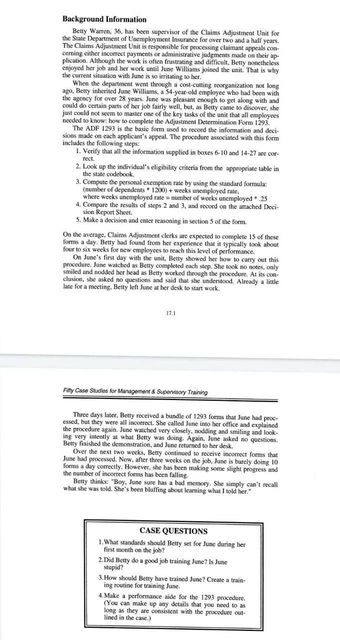 Background Information Betty Warren, 36, has been