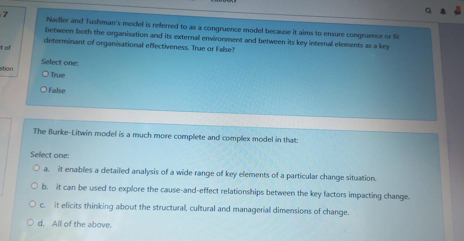 organizational change management Nadler and