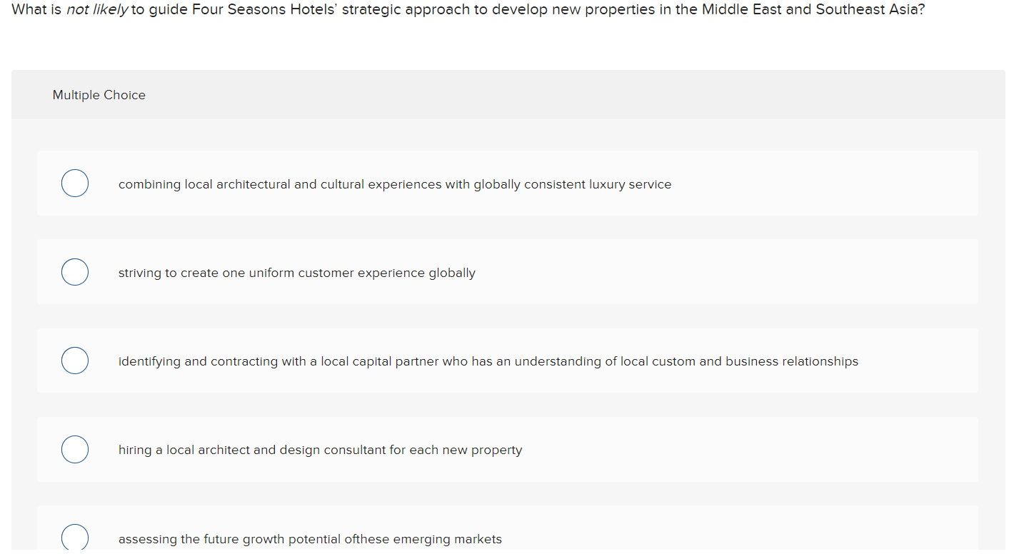 What is not likely to guide Four Seasons Hotels'