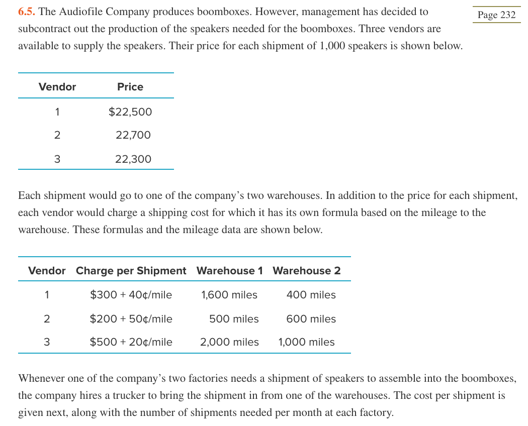 Page 232 6.5. The Audiofile Company produces