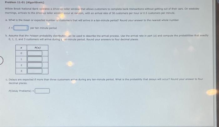 Problem 11-01 (Algorithmic) Willow Brook National