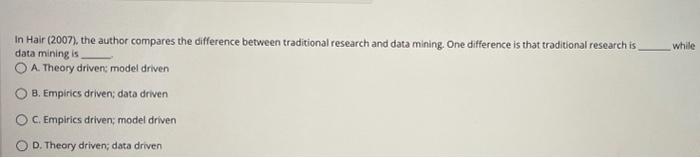 while data mining is In Hair (2007), the author