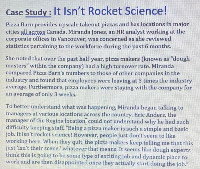 thanks Case Study: It Isn't Rocket Science! Pizza
