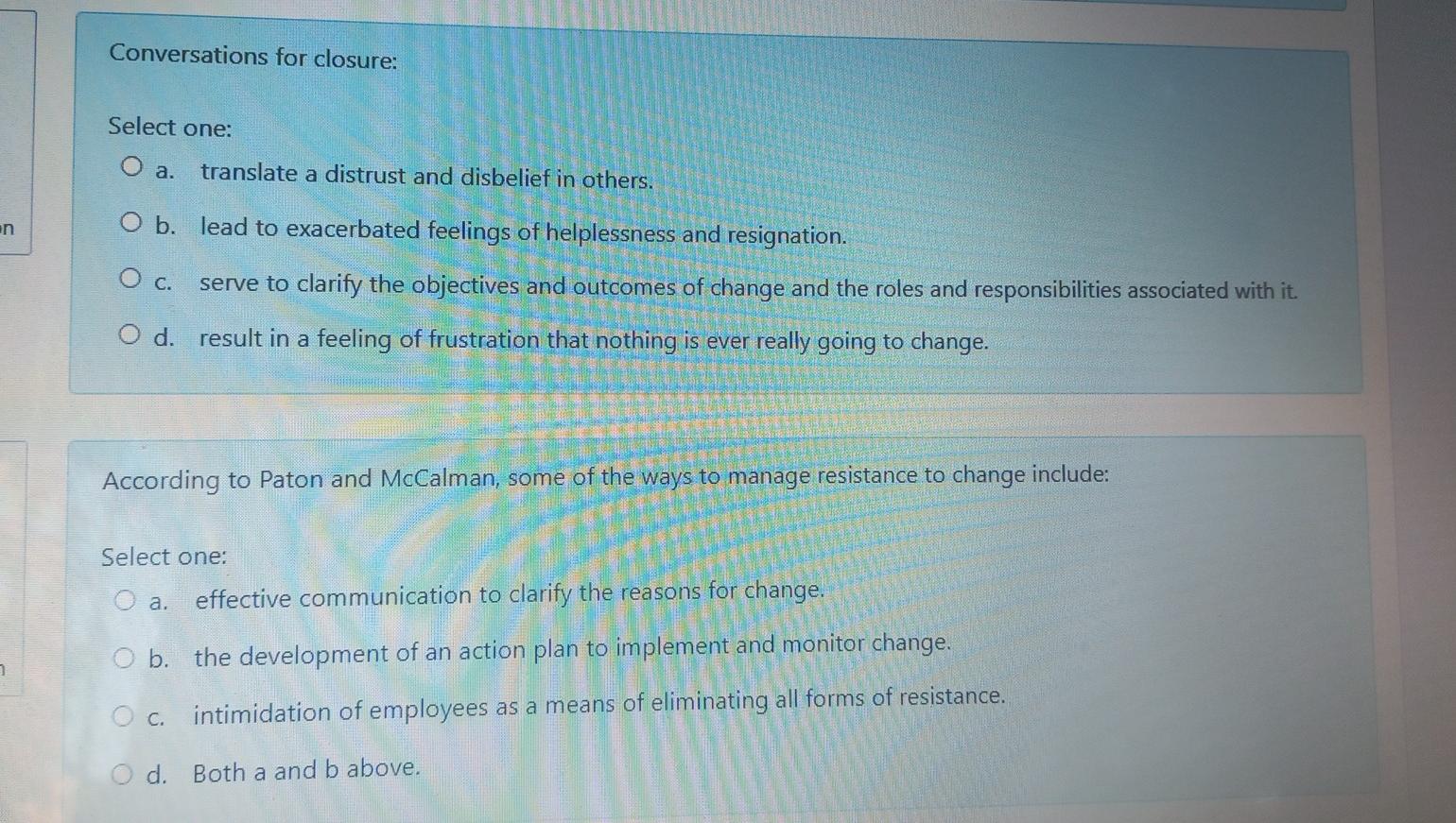 organizational change management Conversations