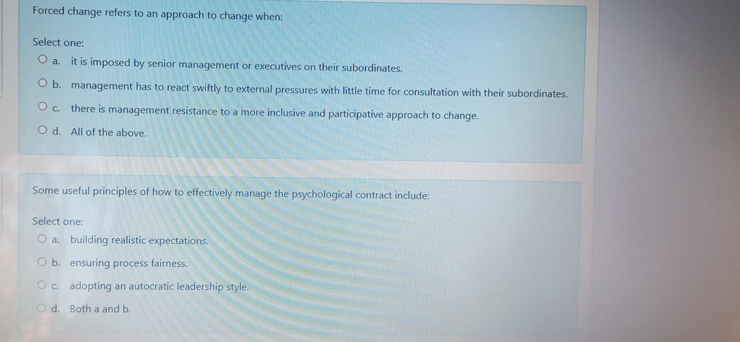 organizational change management Forced change