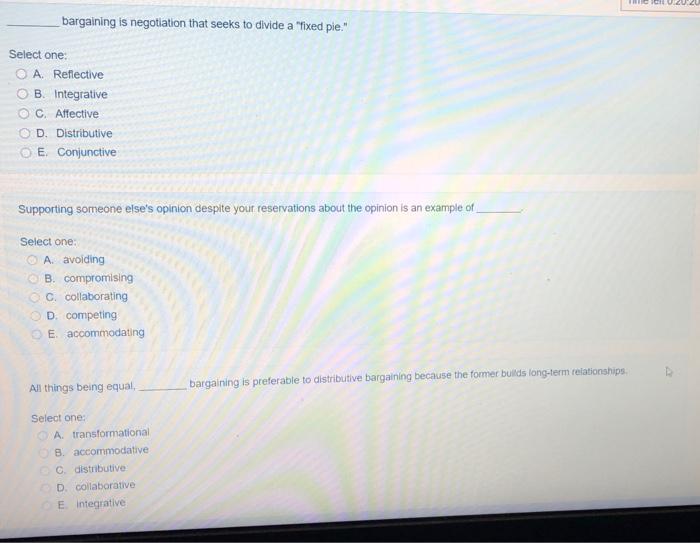In the case of distributive bargaining, the Time