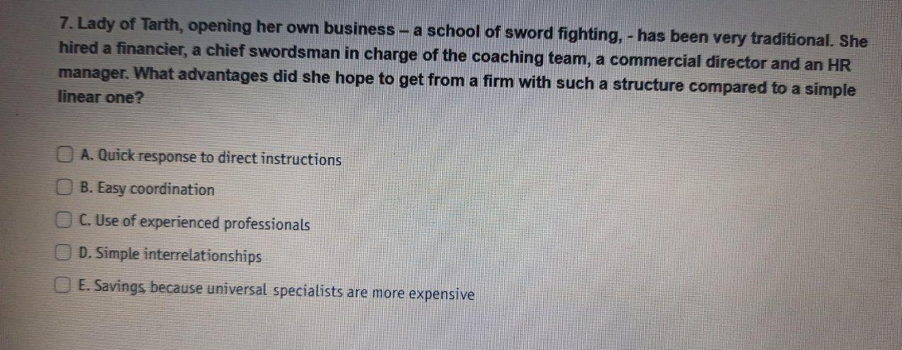 I need the answer as soon as possible 7. Lady of