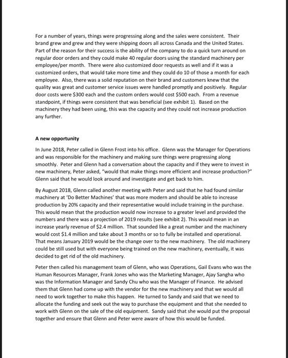 case study A 'Door'able Solutions needed Peter