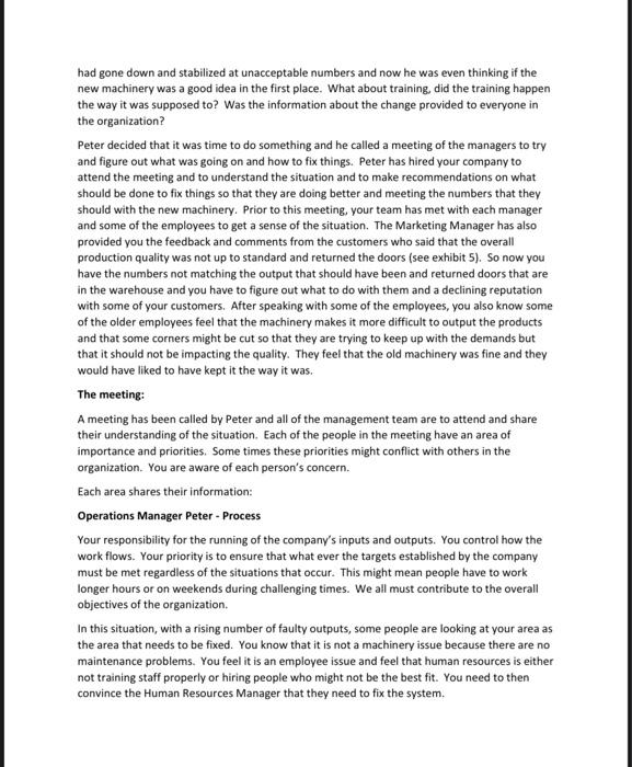 case study A 'Door'able Solutions needed Peter