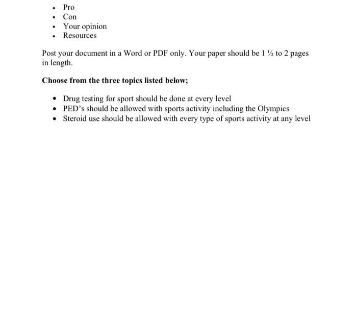 Pro Con Your opinion Resources Post your document