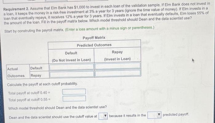 Dean Preston is the management accountant at Elm