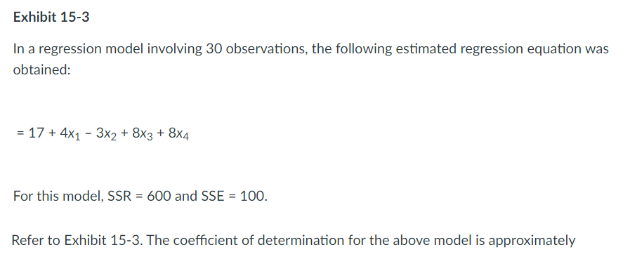 A. Refer to Exhibit 15-3. The coefficient of