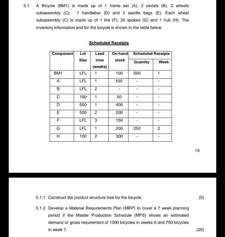 please answer 5.1.2 . i already have 5.1.1 5.1 A