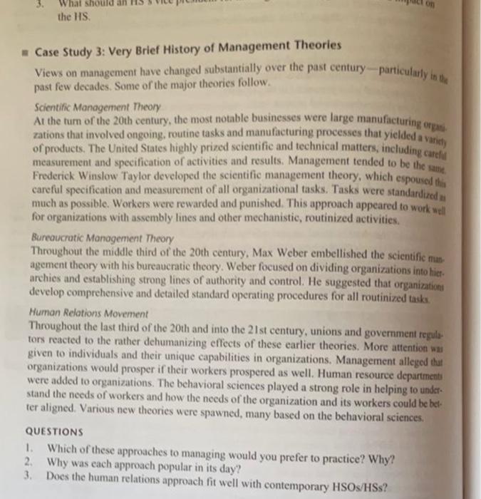 on What should the HS Case Study 3: Very Brief