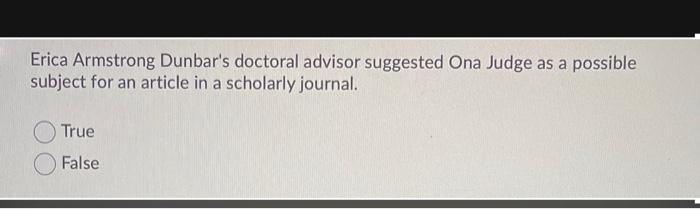 Erica Armstrong Dunbar's doctoral advisor