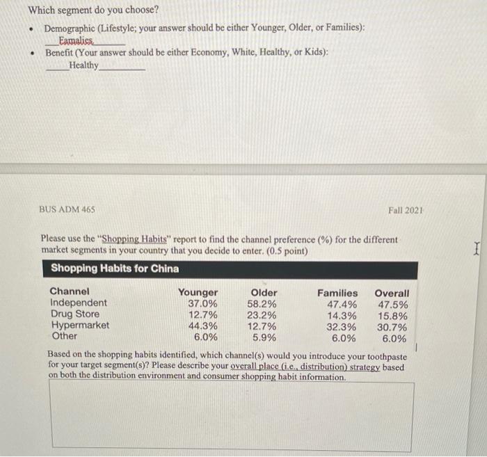 Which segment do you choose? Demographic