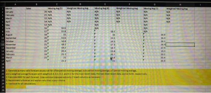 Please help me find the weighted moving average