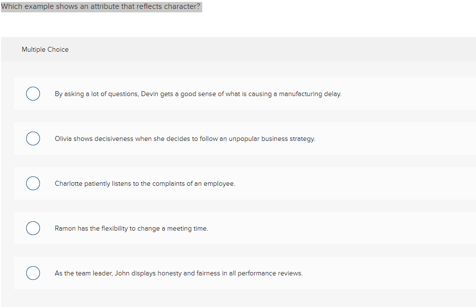 Which example shows an attribute that reflects