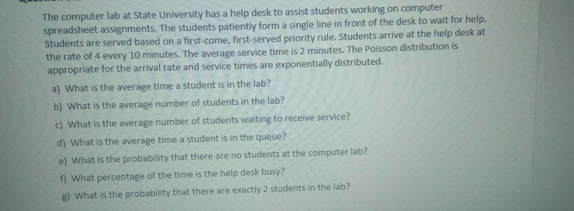 The computer lab at State University has a help