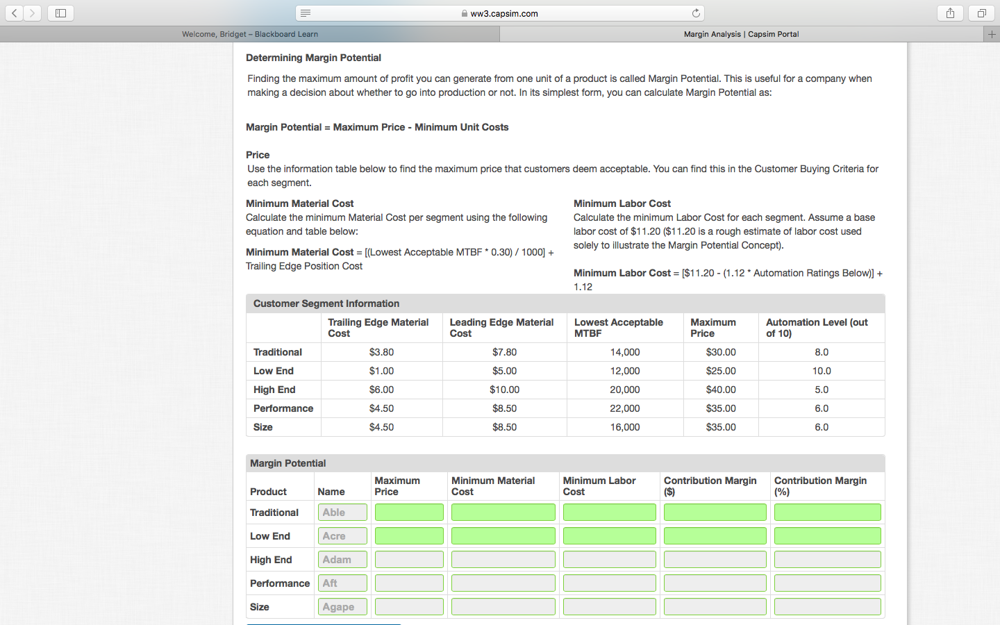 ww3.capsim.com G Margin Analysis Capsim Portal +