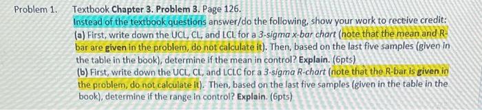 Problem 1. Textbook Chapter 3. Problem 3. Page