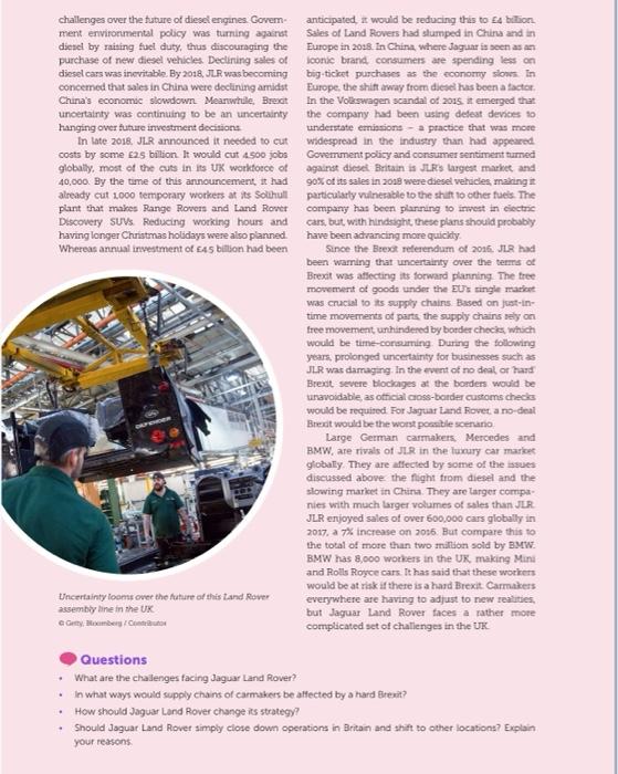 CLOSING CASE STUDY Uncertainty weighing on Jaguar