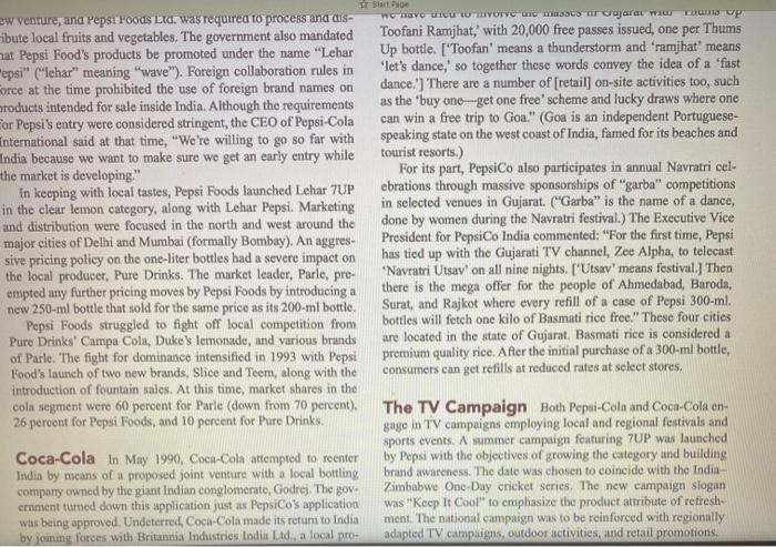 THE BEVERAGE BATTLEFIELD In 2007, the President