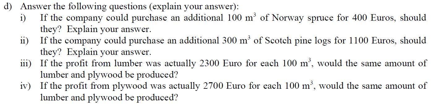 The answer is given from part a that is needed to