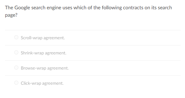 The Google search engine uses which of the