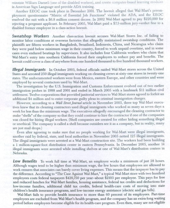 Q. What were the laws violated by Wal-Mart in U.S