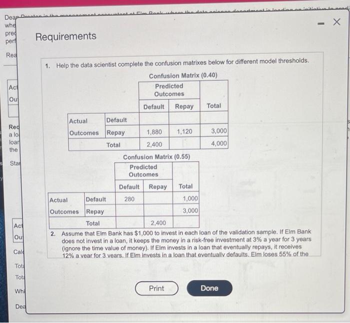 Dean Preston is the management accountant at Elm