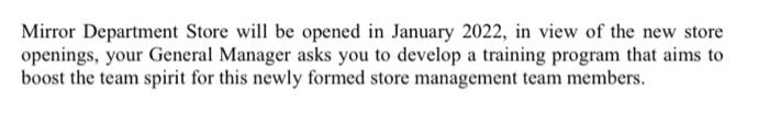 Mirror Department Store will be opened in January