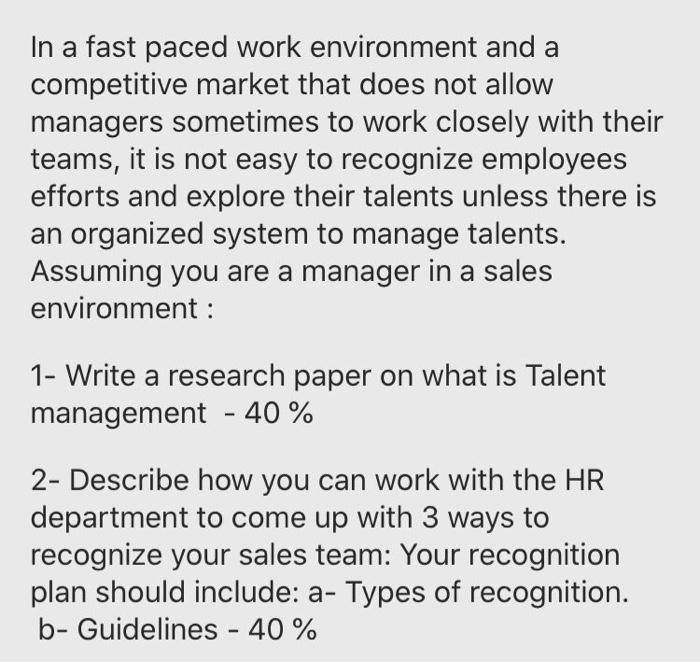 In a fast paced work environment and a