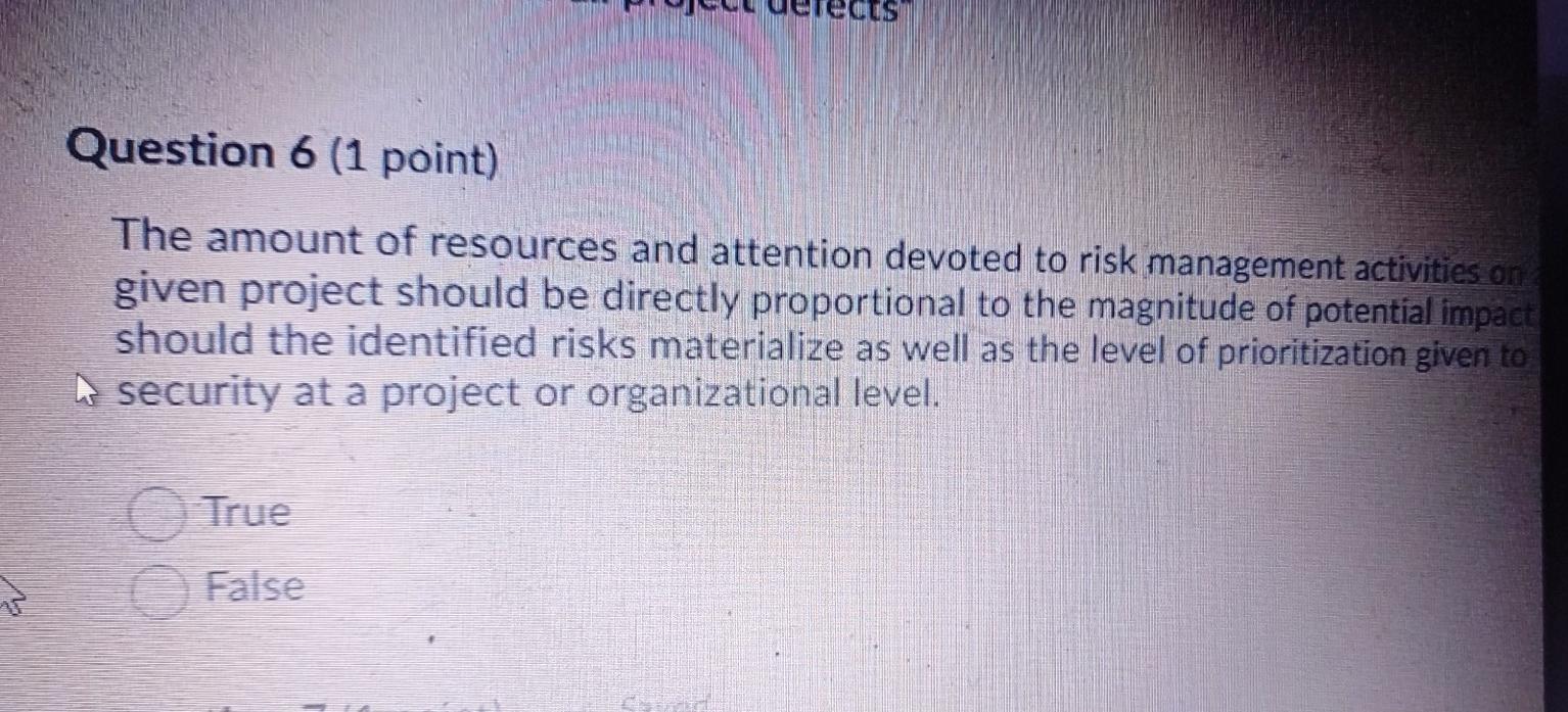 Question 6 (1 point) The amount of resources and