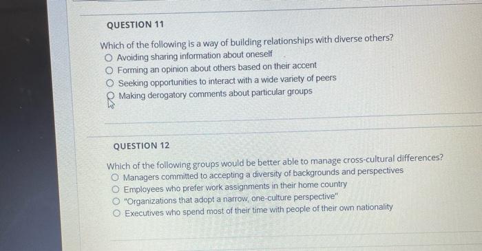 QUESTION 11 Which of the following is a way of