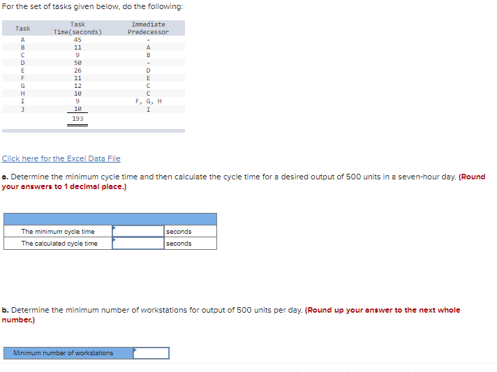 For the set of tasks given below, do the