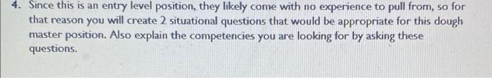please create two situation question for dough