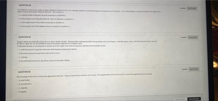 QUESTION 28 Post Wien pind Theco peche bent doo