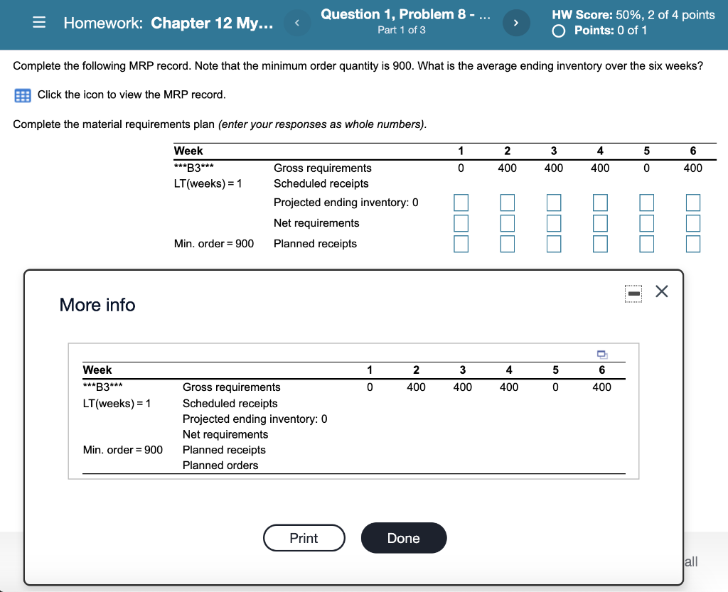= Homework: Chapter 12 My... Question 1, Problem