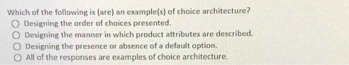 Which of the following is (are) an example(s) of